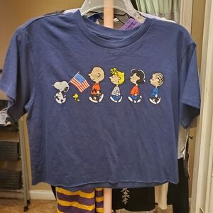 Peanuts Navy Graphic Tee with Snoopy & Friends